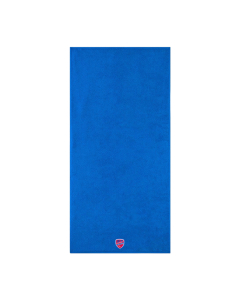 Ręcznik z haftowanym herbem - niebieski