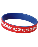 Opaska silikonowa - Raków Częstochowa czerwono - niebieska